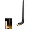 Kmuqshy Adattatore Bluetooth con Antenna 5dBi, Dongle Bluetooth 5.4 USB Trasmettitore Plug & Play per PC Windows 11/10/8.1, Raggio di Trasmissione Lungo per Mouse, Tastiera, Smartphone, e Altri Dispositivi
