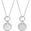 NBEADS 2 Set Collana con Supporto per Tracker, Ciondolo Regolabile con Ciondolo con Portachiavi Rotondo Piatto In Lega con Strass Collane A Catena Quadrate, 6.7cm, Colori di l'acciaio Inossidabile