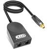 EMK Splitter ottico digitale 1 x 2 uscite audio ottiche 1 ingresso 2 uscite [supporta LPCM2.0, Dolby Digital, DTS 5.1] Splitter Toslink compatibile con Home Cinema, soundbar,