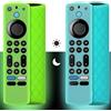 Pinowu Silicone Custodia remota (2pcs) Compatibile con Fire TV Stick 4K Max / 4K Max 2nd /Insignia/Alexa Voice Remote Enhanced con cordino (Verde + Turchese entrambi si illuminano) (NOT for Stick 4K)