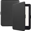 SATURCASE Custodia per Kobo Nia 6.0 2020, in pelle PU e silicone, ultra sottile, leggera, con funzione di accensione e spegnimento automatici, colore nero