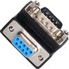cablecc Adattatore di prolunga DB9P maschio a femmina D-Sub RS232, 9 pin, angolo di 90 gradi verso l'alto