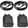 Ysevnotan Caricabatteria USB C 25W - Pack di 2：Super caricabatteria rapida con 2m Typ C cavo. 2 - porti (USB A & USB C) per Samsung Galaxy S25 - S20 Ultra, S10, S9, A56 - A55, Tab A9+ e S10 Tablet. Pack di 2.