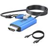 YCBUENO Cavo per streaming live da HDMI a USB, scheda di acquisizione Vedio di tipo C 4K HMDI a USB 3.0 A, adattatore di tipo C per acquisire videogiochi per editing video, giochi, streaming,
