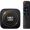 IDEALROYAL Android 12.0 TV Box, HK1 RBOX con 4 GB di RAM e 64 GB di ROM, CPU Quad Core H618 a 64 bit, supporta WiFi 2.4 GHz/5.8 GHz e BT 4.0, decodifica 8K H265 per lettore multimediale