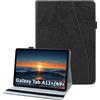 laddutoi Cover per Samsung Galaxy Tab A11 Plus 2025/A9+ 2023 11, Nero | Custodia per SM-X230/X210 in PU Pelle, Supporto Stand, Slot per Schede, Protettiva Flip Folio Tablet Cover Case