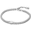PANDORA Timeless Bracciale Beaded in argento Sterling con perla coltivata d'acqua dolce trattata bianca e zirconia cubica trasparente, 16