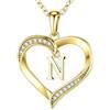 TINGN Collana in oro con lettere da donna - oro 14 carati placcato in oro 14 carati, collana da donna con lettere dalla A alla Z, regalo di compleanno, regalo personalizzato per donne e ragazze