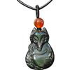 Bella Jade Fox Pendant Necklace Amulet/Talisman, Made of Obsidian Gemstone, with Necklace Cord