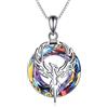 YAFEINI Collana con Ciondolo Fenice 925 Gioielli in Argento Sterling Regali per Donne Ragazze Mamma (Cristallo di rocca vulcanica di Phoenix)