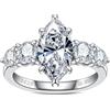 aomoso Anello Donna, Moissanite Anello Argento 925 Donna, Anello Fidanzamento Donna Certificato dal GRA, Trasparenza D+VVS1, Lusso Anelli Donna Ideale Per Fidanzamento, Matrimoni, Coppie, Mamme