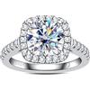 aomoso Anello Donna, Moissanite Anello Argento 925 Donna, Anello Fidanzamento Donna Certificato dal GRA, Trasparenza D+VVS1, Lusso Anelli Donna Ideale Per Fidanzamento, Matrimoni, Coppie, Mamme