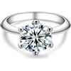 aomoso Anello Donna, Moissanite Anello Argento 925 Donna, Anello Fidanzamento Donna Certificato dal GRA, Trasparenza D+VVS1, Lusso Anelli Donna Ideale Per Fidanzamento, Matrimoni, Coppie, Mamme