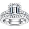 aomoso Anello Donna, Moissanite Anello Argento 925 Donna, Anello Fidanzamento Donna Certificato dal GRA, Trasparenza D+VVS1, Lusso Anelli Donna Ideale Per Fidanzamento, Matrimoni, Coppie, Mamme