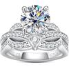 aomoso Anello Donna, Moissanite Anello Argento 925 Donna, Anello Fidanzamento Donna Certificato dal GRA, Trasparenza D+VVS1, Lusso Anelli Donna Ideale Per Fidanzamento, Matrimoni, Coppie, Mamme