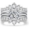 aomoso Anello Donna, Moissanite Anello Argento 925 Donna, Anello Fidanzamento Donna Certificato dal GRA, Trasparenza D+VVS1, Lusso Anelli Donna Ideale Per Fidanzamento, Matrimoni, Coppie, Mamme