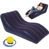 MeYuxg Divano Gonfiabile con Pompa,S Forma Sdraio Gonfiabile con rivestimento in Peluche,Portatile Campeggio Lettino Gonfiabile per Interni, Esterni, Casa, Viaggi e Feste in Spiaggia(Blu)