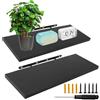 MIUUIPI Set di 2 mensole sospese da parete, 40 cm, in legno, da parete, libreria, parete, portaspezie, decorazione da parete, soggiorno, cucina, ufficio, colore nero