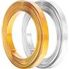 BENECREAT 2 Rotoli 32 Piedi di Filo d'oro Piatto per Gioielli, Filo di Alluminio Calibro 18, Larghezza 10 mm, per Creare Gioielli con Castoni, Scolpire, Creare Armature