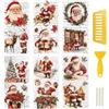 WANDIC 6 Fogli di Adesivi per Scrapbooking, Motivo Babbo Natale, per mobili, finestre, Artigianato, 15 x 30 cm