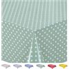 Home Direct Tovaglia Cerata in PVC, Lavabile, Copritavolo, Piccolo Pois, Verde Salvia, 100 cm X 140 cm,