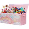 ELUCHANG Scatole Portaoggetti per Bambini，Contenitore Porta Giochi con Coperchio，147 L Porta Giochi Bambini Contenitori Pieghevole per Giocattoli, Vestiti, Guardaroba, Libri, Rosa