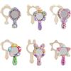 CLDURHGE 20 Pezzi Specchio a Mano Piccolo, Fai da Te Specchio di Legno Incompiuto con manico in legno specchi per Bambini Mestiere Fatto a Mano Fai-da-Te (Colore del Legno)