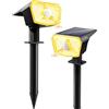 SUNNMO Faretti Solari a LED da Esterno con Sensore di Movimento, Lampade Luci Solari da Giardino Potenti 104LED 3Modalità, Faretto LED da Esterno Solare Giardino IP65 Impermeabile Luce Calda, 2 Pezzi