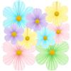 CharmeFleur 9 Pezzi Decorazioni Pastello Per Feste Fiori Di Carta Addobbi Da Parete Per Aula Ventagli Di Carta Ornamenti Floreali Decorazioni Murali Con Fiori