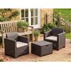 Dmora - Set Salotto da Esterno Neptune, Set da Giardino con Cuscini, Salottino Indoor e Outdoor Effetto Rattan, 100% Made in Italy, Marrone