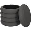 Home Deco Factory, HD0428, Pouf Contenitore Atom Grigio - Design Elegante e Pratico, Ideale per Soggiorno o Camera da Letto, Seduta Extra Multifunzionale, Dimensioni 37x42x37 cm, Colore Grigio Scuro