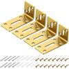 QUARKZMAN 4Pcs Angolari Regolabili A Forma Di L, 40 x 80 x 35mm l Angolari Con Fessure Per Giunti A Angolo Retto Con Viti Per Fissare Mobili Scaffalature In Legno Armadi Mensole, Rosa Oro