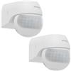 Oktaplex motion Oktaplex - Set di 2 sensori di movimento Anja con 2 sensori orientabili, IP44, rilevatore a infrarossi, portata 12 m, 180 gradi, sensore di movimento, per esterni, colore: Bianco
