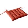 ED ENJOY HOME Enjoy Home - Cuscino per sedia trapuntata, in terracotta, quadrato, 38 x 38 cm, 100% cotone certificato Oeko Tex, attacco con lacci, ideale per una seduta comoda, collezione Panama