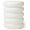 Relaxdays Tavolino e Sgabello Bubble Design, complemento d'arredo Soggiorno, Metallo Bianco, 45x31x31 cm