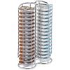 Relaxdays Porta Cialde Tipo Tassimo, Contenitore per 32 Capsule Macchinetta, Torre in Metallo, 29x18x8,5 cm, Argentato