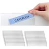 CAASFOOY 40 Pezzi Tasche Adesive Trasparenti, Porta Etichette Adesive, Portadocumenti Auto per Conservare e Proteggere Schede Indice, Etichette per Cartelle, Schede di Parcheggio(30 x 110 mm)