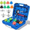 BORDRISE Tester Per Sistema Raffreddamento, 15 PCS Attrezzi Auto Tester 4 Adattatori Metallici 8 Tappi Prova Pompa Liquido Raffreddamento Rilevatore Perdite Serbatoio Dell'acqua Adatto Alla Maggior Parte Auto