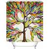 Xlabor X-Labor, Tenda da doccia colorata con motivo ad albero, 240 x 200 cm, antimuffa, impermeabile, poliestere, tessuto, tenda per vasca da bagno, Poliestere tessuto, Bunt Baum, 180*200cm (BxH)