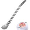 DCYQAIN Affidabile in acciaio inox Yerba Mate Tea Zucca Bombilla Cannuccia Filtrato Cucchiaio Filtro Agitatore Argento