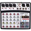 BOMGE Professionale 6 Canali 99DSP DJ Audio Sound Mixer Interfaccia Console di Mixaggio Desktop Karaoke con Ingresso MP3, USB, Ingresso Bluetooth, Registrazione Stereo, Alimentazione Phantom 48V