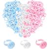 KEYRI 300 Pezzi Piccoli Anelli per Trucco Portacolle Titolare Colla Collante per Extension Ciglia Anelli di Plastica Porta a Forma Supporto per Colla Monouso in Plastica (Multicolore)