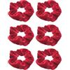Joysuelly Scrunchies - Set di 6 fasce per capelli in velluto rosso vinaccia, per donne e ragazze, morbide ed elastiche, per coda di cavallo, per capelli spessi, in stile retrò