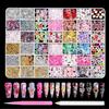 Tastetreasure Kit da 6000+ pezzi di charm e gemme per nail art, 42 griglie con set di rhinestone 3D con fiocchi, farfalle e perle, set professionale per decorazione con penna raccoglitrice e pinzette