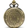 SEWOR classico intagliato Shell quadrante orologio da tasca con movimento al quarzo giapponese moda doppia catena (Bronzo)