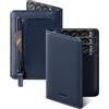VULKIT Portafoglio Uomo Slim con Portamonete Porta Carte di Credito Uomo Schermato Bifold Porta Tessere RFID, Indaco