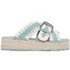 Mou Sandali da donna, design intrecciato, suola spessa, colore grigio e beige, blu, 37 EU