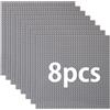 Guihumz Set di 8 pannelli compatibili con la maggior parte delle marche, classici mattoncini da costruzione, compatibile con piastra Lego Classic, 25,5 x 25,5 cm, piastra di base grigia