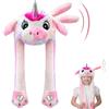 Hifot Unicorn Cappello con Orecchie Che Si Muovono, Peluche Cappello Unicorno con Orecchie Cappello Orecchie Che Si Muovono, Divertenti Cappellino con Orecchie Che Si Alzano Unicorno per Ragazze Donna