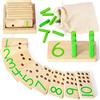 DINORUN Giocattoli Montessori Giocattoli in legno Conteggio Bastoni Numero Matematica Giochi con Borsa di Immagazzinaggio Regali Educativi per Bambini 3 4 5 Anni Ragazze e Ragazzi
